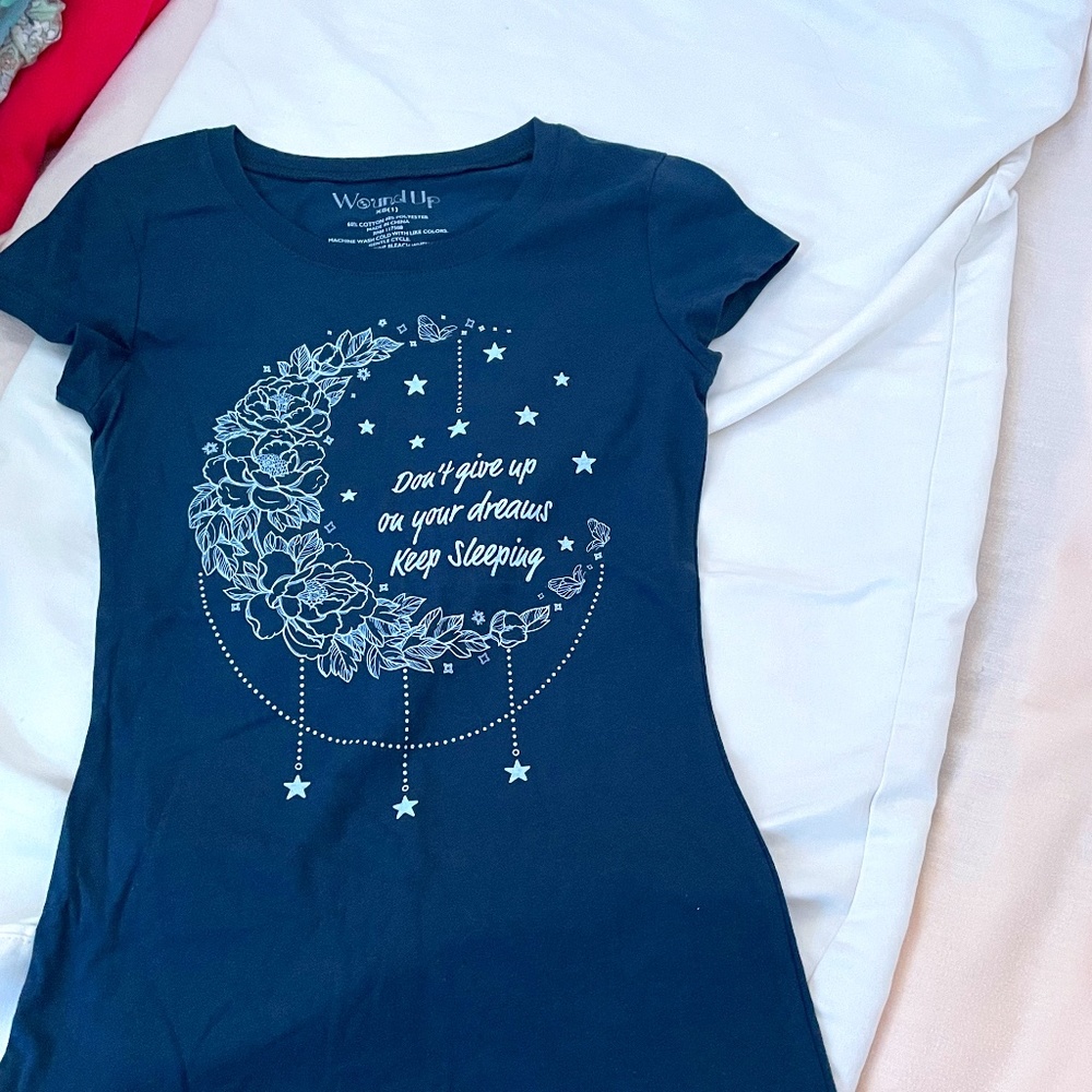 Navy Blue Quote Girl T-Shirt